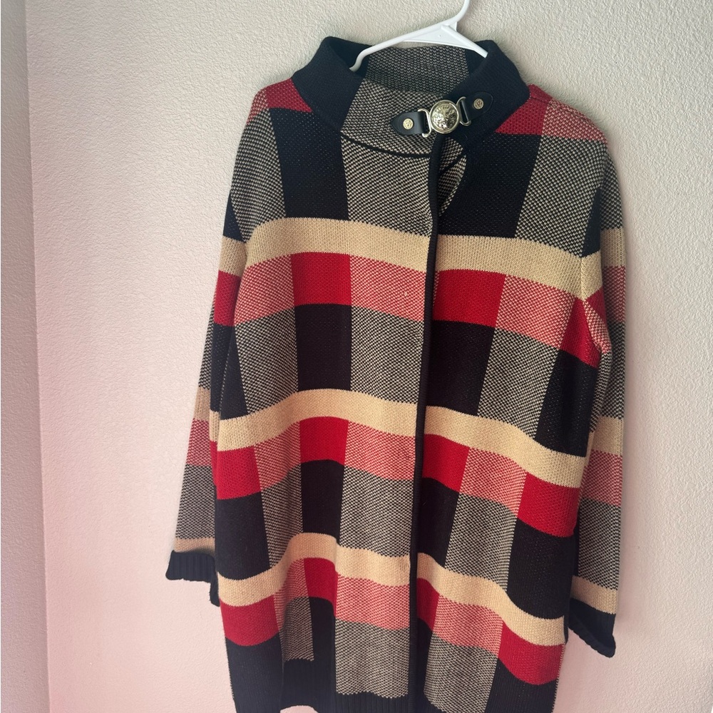 Plaid Button-Up Cape